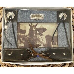 Key Point Novelty Cowgirl Western Picture Frame Tassel Rodeo Country 4x6in